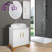 ست روشویی کابینتی سفید طلایی کد 1357