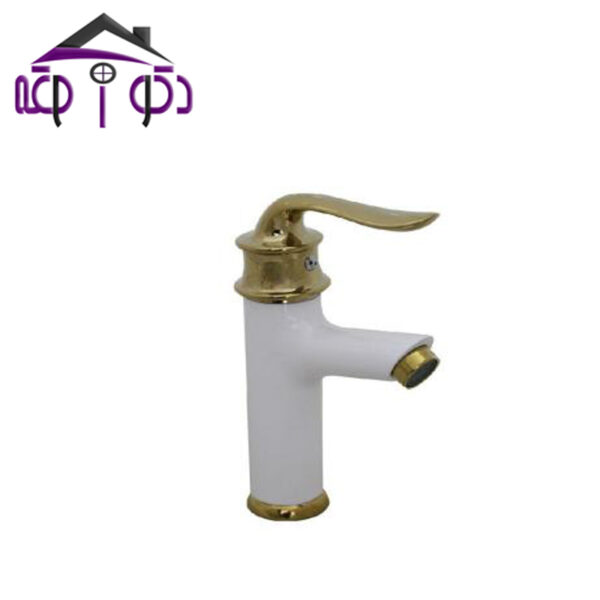 شیر روشویی مدل ریما سفید طلایی کرومات