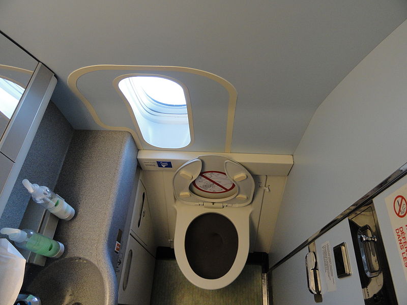دستشویی هواپیما درجه یک پنجره دار