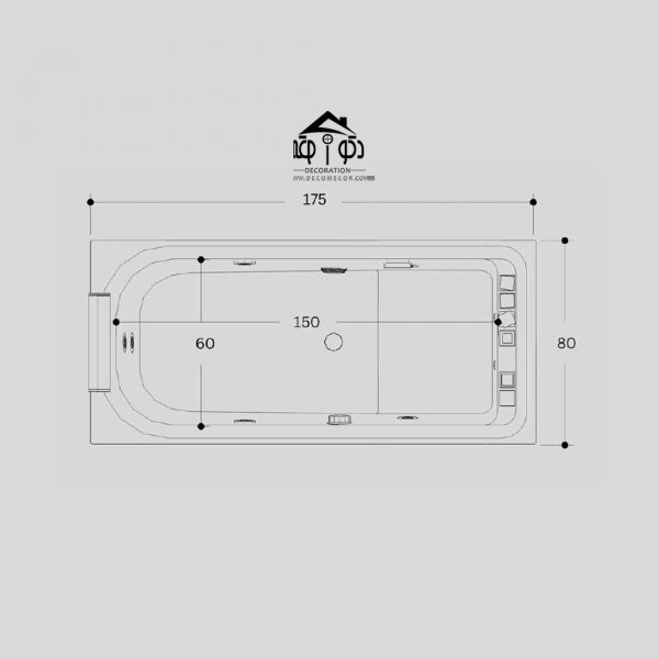وان جکوزی یک نفره سایز 175 کد 1110