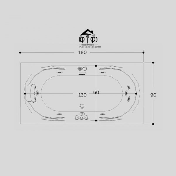 وان جکوزی یک نفره سایز 180 کد 1112