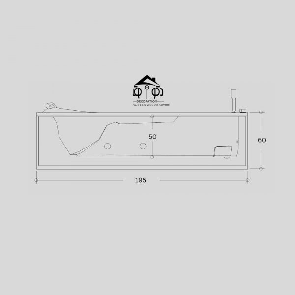 وان جکوزی یک نفره سایز 195 کد 1113