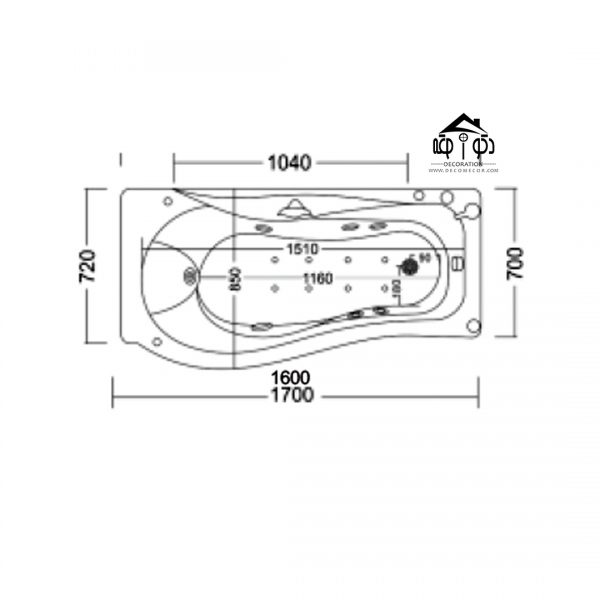 جکوزی یک نفره سایز 70*160 کد 2101