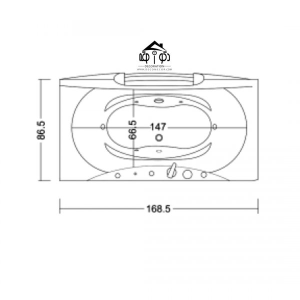 جکوزی یک نفره سایز 90*170 کد 2103