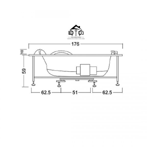 جکوزی یک نفره سایز 75*170 کد 2108
