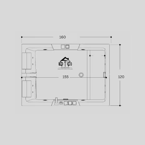 وان جکوزی دو نفره سایز 120*160 کد 1201