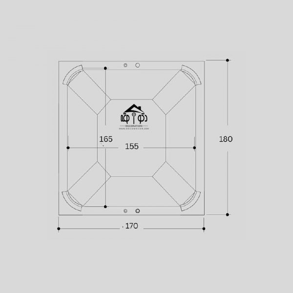 وان جکوزی چهار نفره سایز 170*180 کد 14011