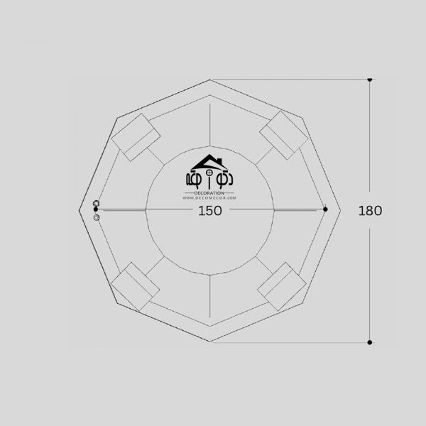 وان جکوزی چهار نفره سایز 180*180 کد 14032