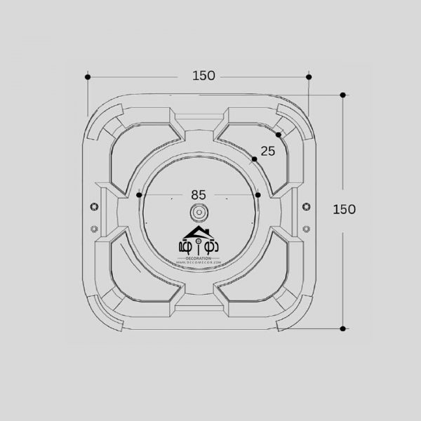وان جکوزی چهار نفره سایز 150*150 کد 1404