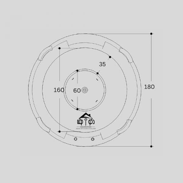 وان جکوزی چهار نفره سایز 180*180 کد 14052