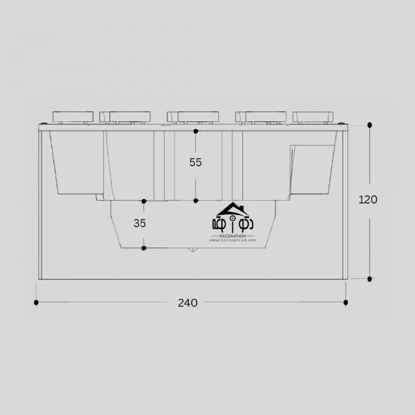 وان جکوزی هشت نفره سایز 180*240 کد 1801
