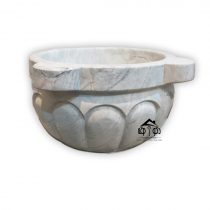 کاسه سنگی حمام ترکی سفید یخی الیگودرز مدل گلبرگ