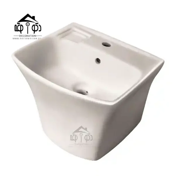 روشویی نیم پایه مینا مدل رز سفید