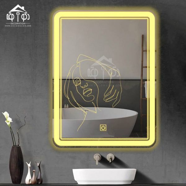 آینه لمسی مدل مستطیل نواری سایز 50*65